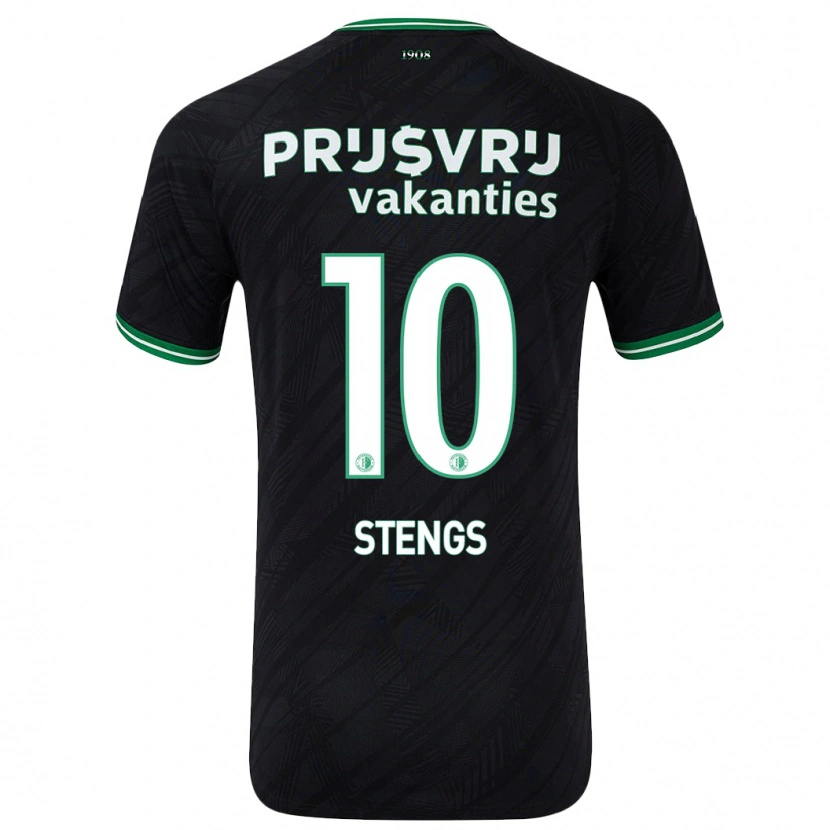 Danxen Niño Camiseta Calvin Stengs #10 Negro Verde 2ª Equipación 2024/25 La Camisa México