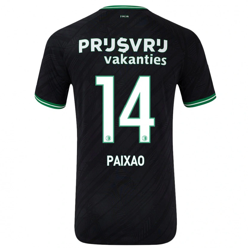 Danxen Niño Camiseta Igor Paixão #14 Negro Verde 2ª Equipación 2024/25 La Camisa México