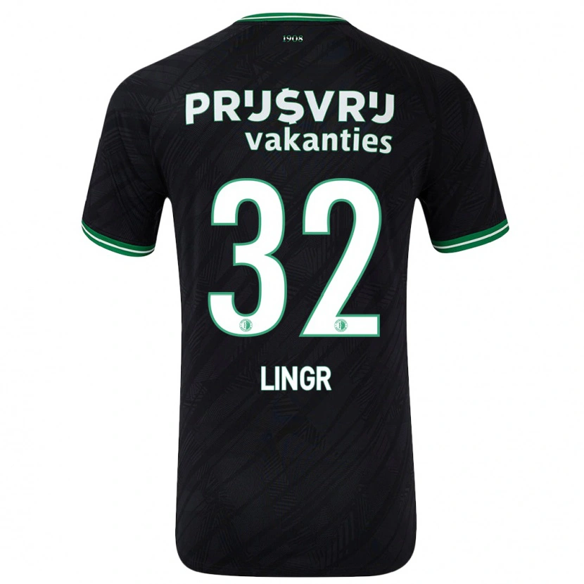 Danxen Niño Camiseta Ondrej Lingr #32 Negro Verde 2ª Equipación 2024/25 La Camisa México