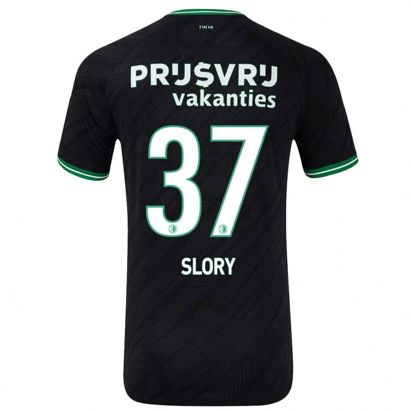 Danxen Niño Camiseta Jaden Slory #37 Negro Verde 2ª Equipación 2024/25 La Camisa México
