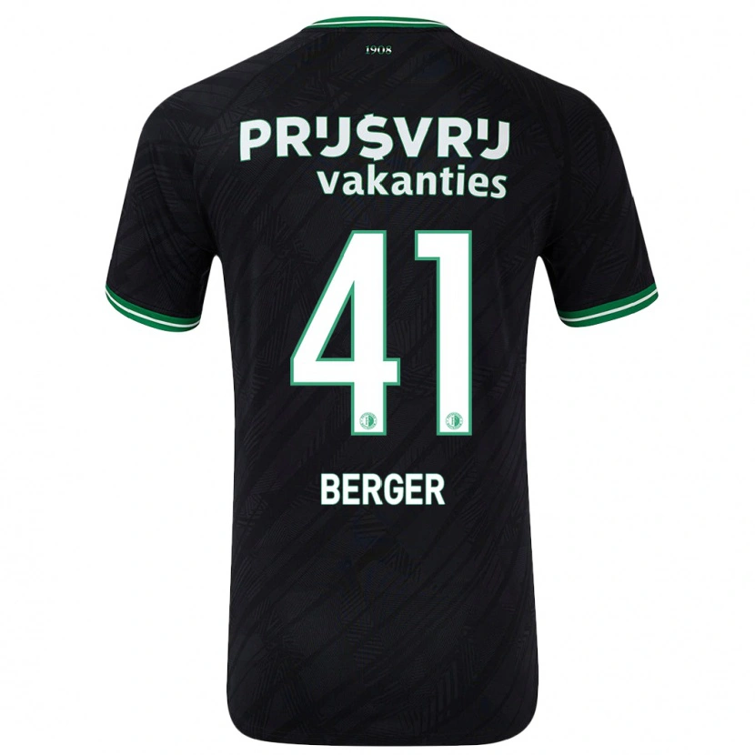 Danxen Niño Camiseta Mannou Berger #41 Negro Verde 2ª Equipación 2024/25 La Camisa México