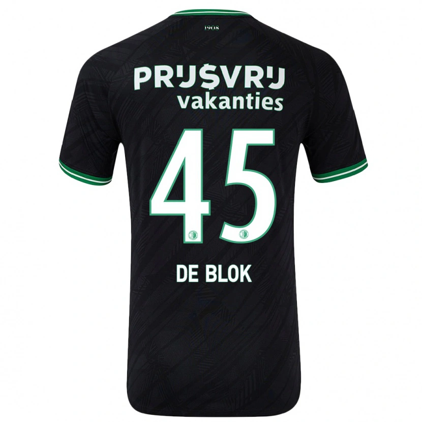 Danxen Niño Camiseta Lars De Blok #45 Negro Verde 2ª Equipación 2024/25 La Camisa México