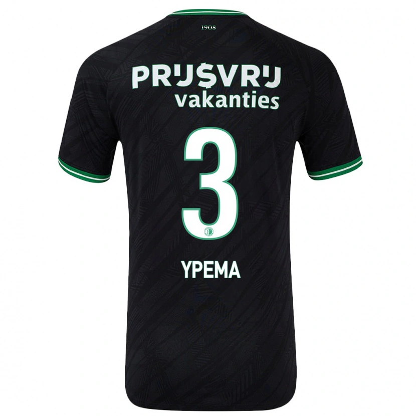 Danxen Niño Camiseta Danique Ypema #3 Negro Verde 2ª Equipación 2024/25 La Camisa México