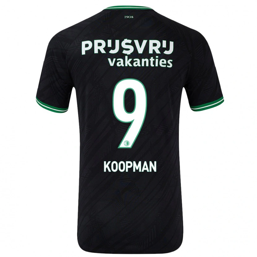 Danxen Niño Camiseta Sanne Koopman #9 Negro Verde 2ª Equipación 2024/25 La Camisa México