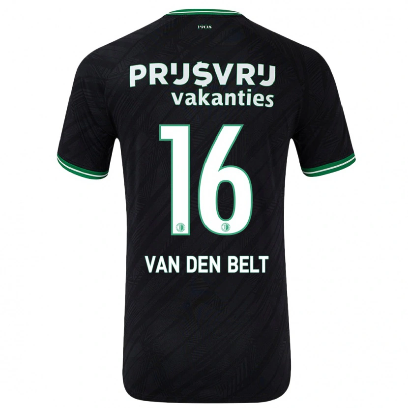 Danxen Niño Camiseta Thomas Van Den Belt #16 Negro Verde 2ª Equipación 2024/25 La Camisa México