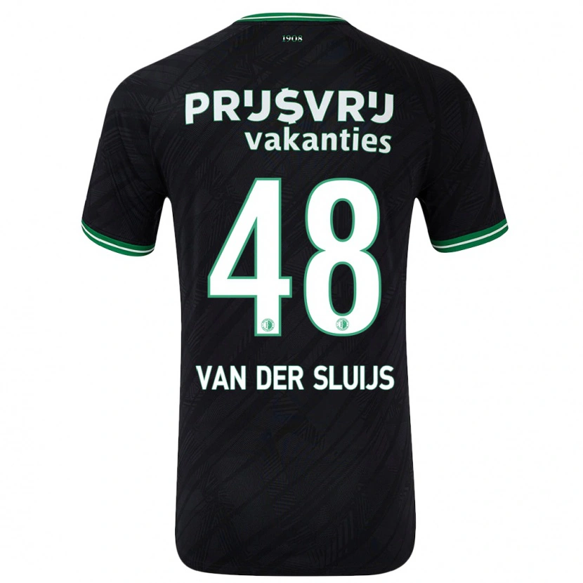Danxen Niño Camiseta Joep Van Der Sluijs #48 Negro Verde 2ª Equipación 2024/25 La Camisa México