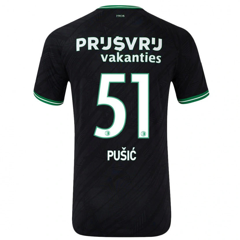 Danxen Niño Camiseta Noah Pušić #51 Negro Verde 2ª Equipación 2024/25 La Camisa México