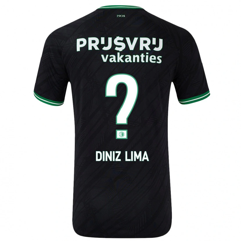 Danxen Niño Camiseta Lucas Diniz Lima #0 Negro Verde 2ª Equipación 2024/25 La Camisa México