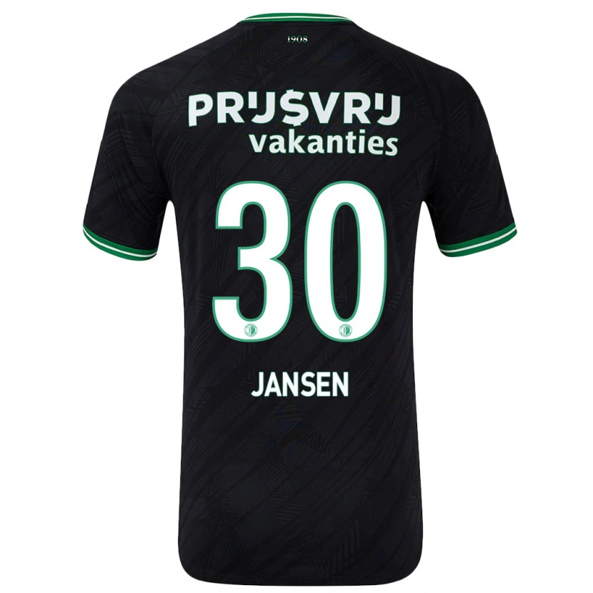 Danxen Niño Camiseta Thijs Jansen #30 Negro Verde 2ª Equipación 2024/25 La Camisa México