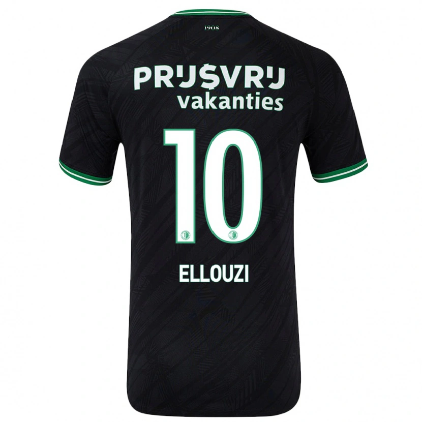 Danxen Niño Camiseta Sabrine Ellouzi #10 Negro Verde 2ª Equipación 2024/25 La Camisa México