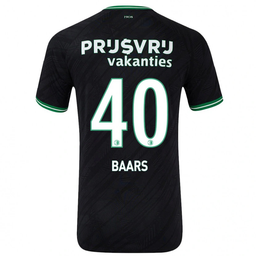 Danxen Niño Camiseta Guus Baars #40 Negro Verde 2ª Equipación 2024/25 La Camisa México