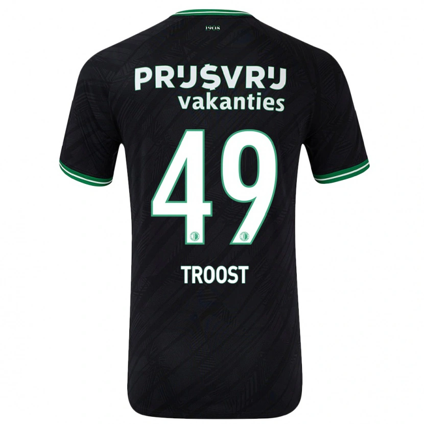 Danxen Niño Camiseta Tein Troost #49 Negro Verde 2ª Equipación 2024/25 La Camisa México