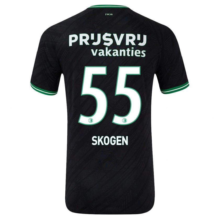 Danxen Niño Camiseta Sondre Skogen #55 Negro Verde 2ª Equipación 2024/25 La Camisa México