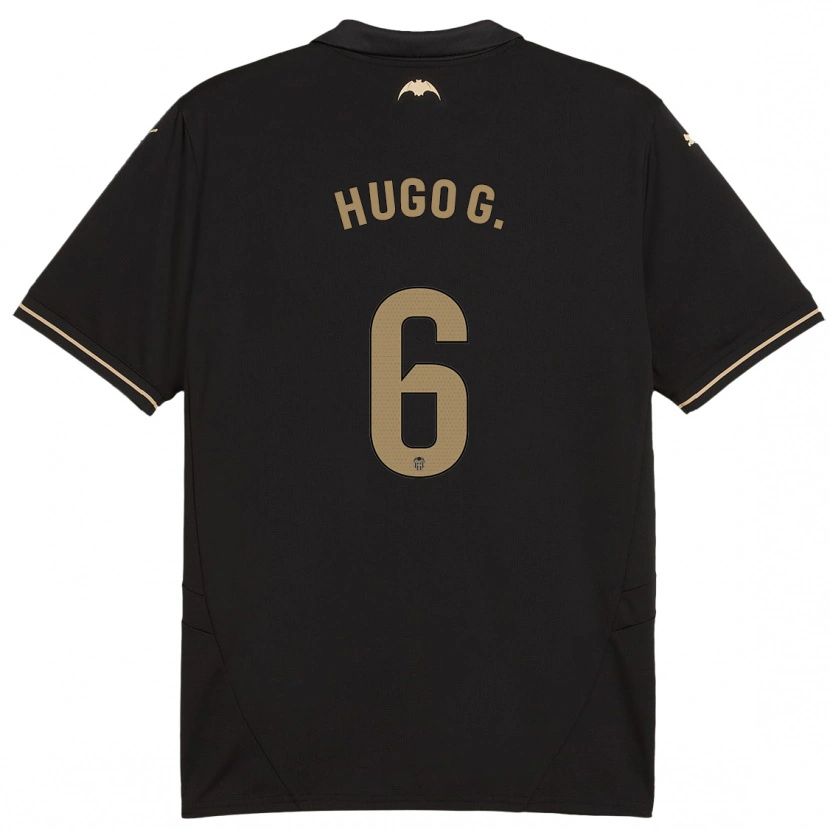 Danxen Niño Camiseta Hugo Guillamón #6 Negro 2ª Equipación 2024/25 La Camisa México