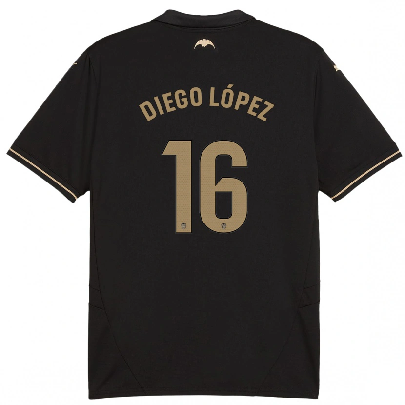 Danxen Niño Camiseta Diego López #16 Negro 2ª Equipación 2024/25 La Camisa México