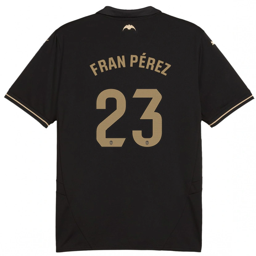 Danxen Niño Camiseta Fran Pérez #23 Negro 2ª Equipación 2024/25 La Camisa México