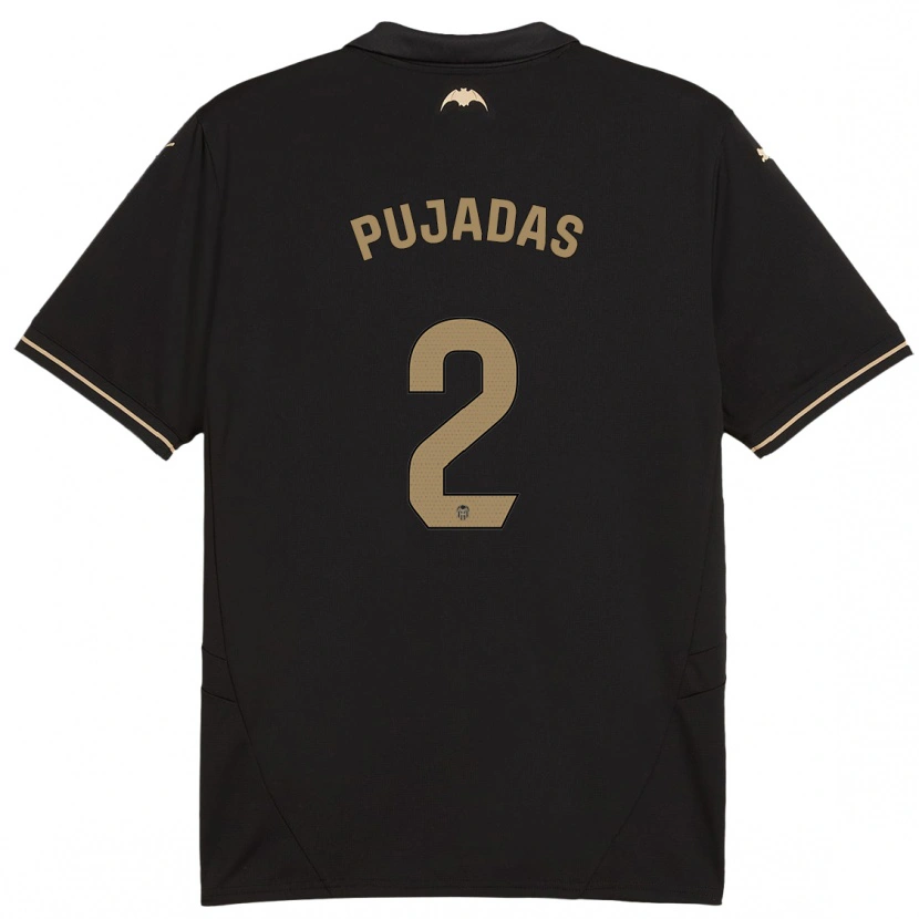 Danxen Niño Camiseta Berta Pujadas #2 Negro 2ª Equipación 2024/25 La Camisa México