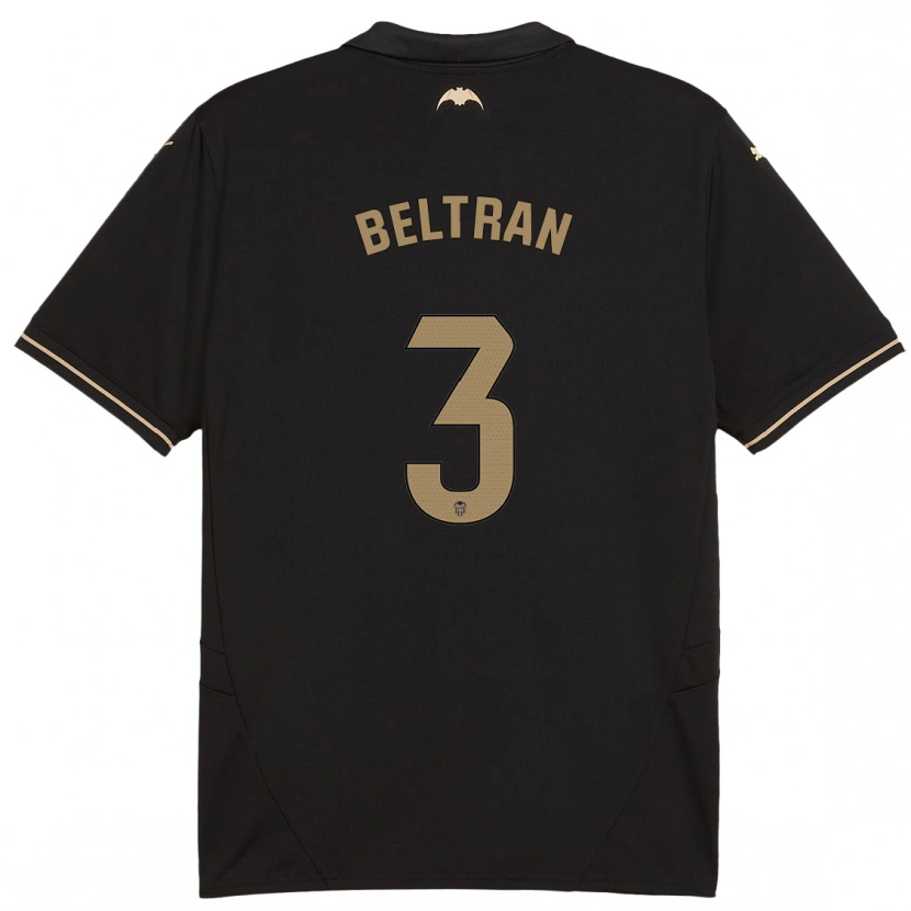 Danxen Niño Camiseta Bea Beltran #3 Negro 2ª Equipación 2024/25 La Camisa México