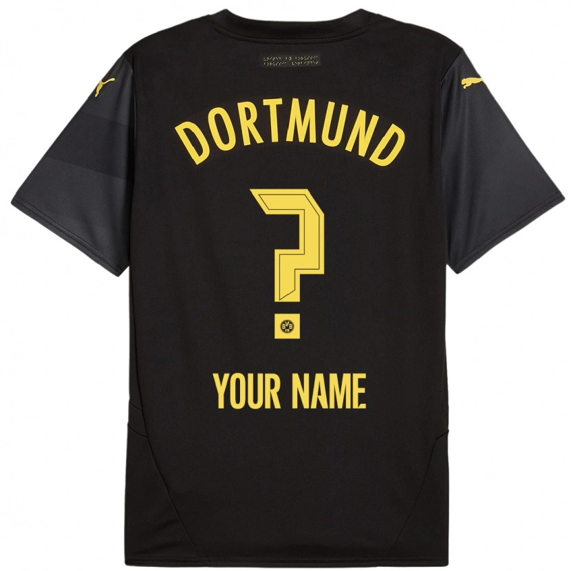 Danxen Niño Camiseta Su Nombre #0 Negro Amarillo 2ª Equipación 2024/25 La Camisa México
