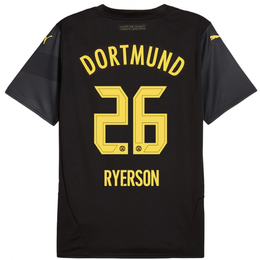 Danxen Niño Camiseta Julian Ryerson #26 Negro Amarillo 2ª Equipación 2024/25 La Camisa México