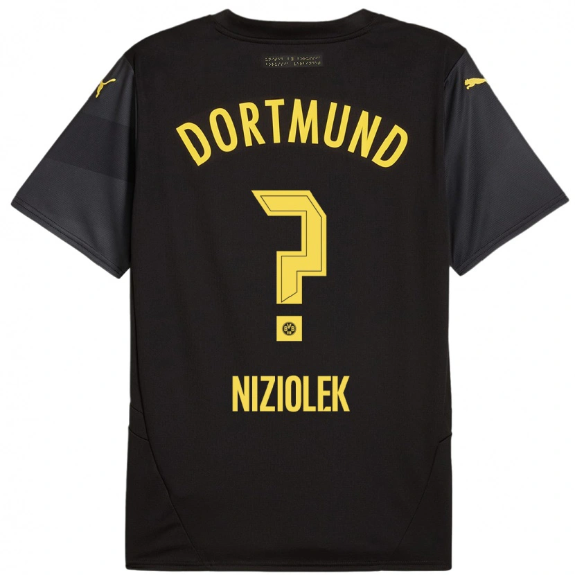 Danxen Niño Camiseta Alex Niziolek #0 Negro Amarillo 2ª Equipación 2024/25 La Camisa México