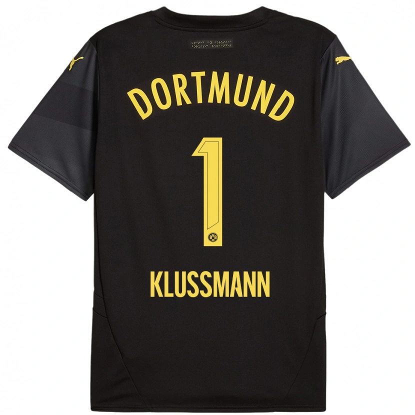 Danxen Niño Camiseta Leon Klußmann #1 Negro Amarillo 2ª Equipación 2024/25 La Camisa México