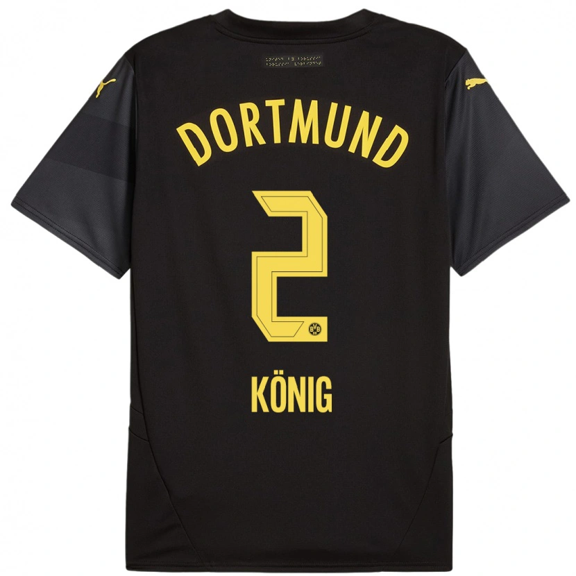 Danxen Niño Camiseta Niklas König #2 Negro Amarillo 2ª Equipación 2024/25 La Camisa México