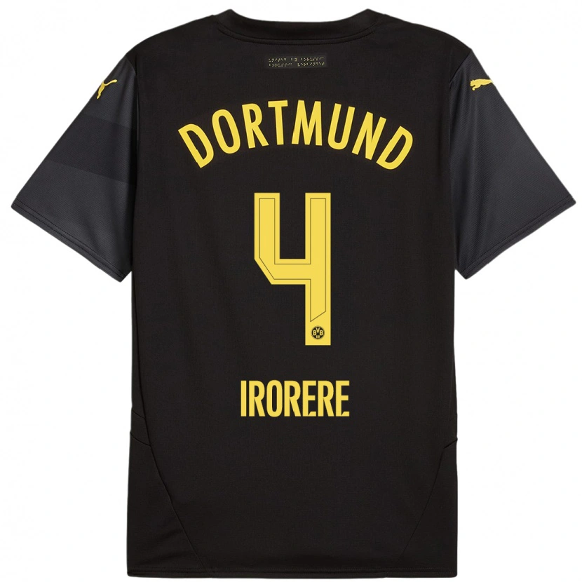 Danxen Niño Camiseta Felix Irorere #4 Negro Amarillo 2ª Equipación 2024/25 La Camisa México