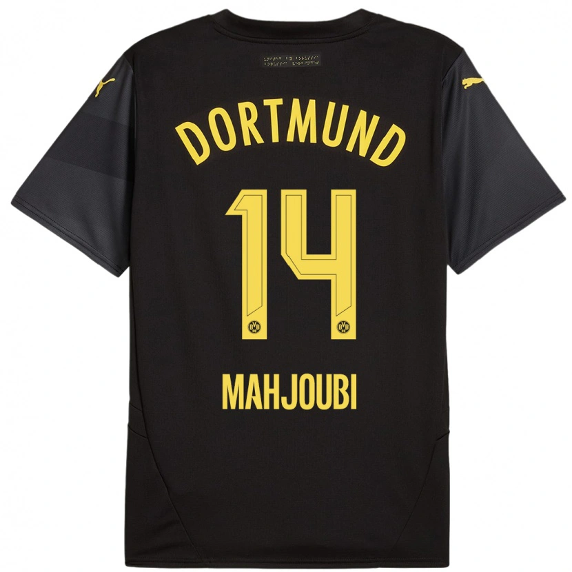 Danxen Niño Camiseta Anas Mahjoubi #14 Negro Amarillo 2ª Equipación 2024/25 La Camisa México