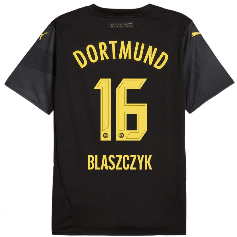Danxen Niño Camiseta Oliwer Blaszczyk #16 Negro Amarillo 2ª Equipación 2024/25 La Camisa México
