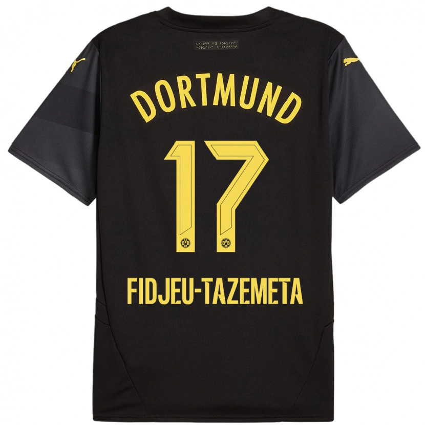 Danxen Niño Camiseta Thierry Fidjeu-Tazemeta #17 Negro Amarillo 2ª Equipación 2024/25 La Camisa México
