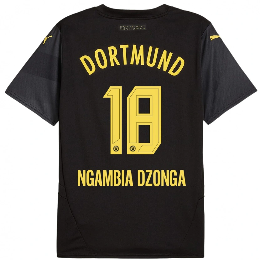 Danxen Niño Camiseta Diego Ngambia #18 Negro Amarillo 2ª Equipación 2024/25 La Camisa México