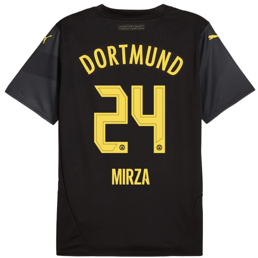Danxen Niño Camiseta Marwan-Omir Mirza #24 Negro Amarillo 2ª Equipación 2024/25 La Camisa México