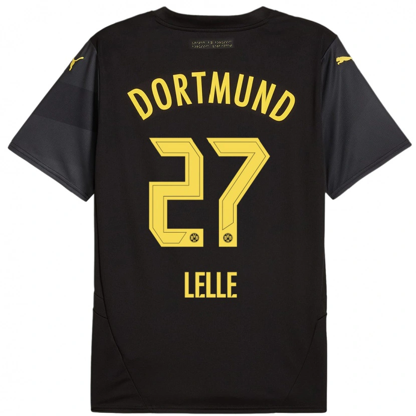 Danxen Niño Camiseta David Lelle #27 Negro Amarillo 2ª Equipación 2024/25 La Camisa México