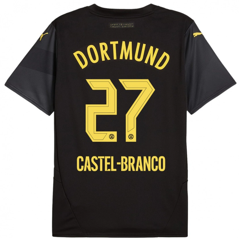Danxen Niño Camiseta Diego Castel-Branco #27 Negro Amarillo 2ª Equipación 2024/25 La Camisa México