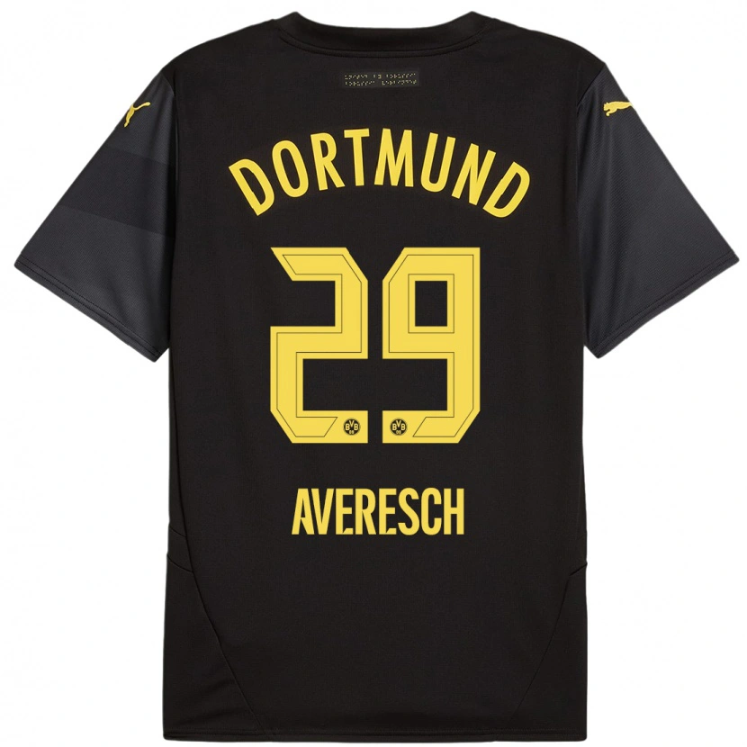 Danxen Niño Camiseta Noah Averesch #29 Negro Amarillo 2ª Equipación 2024/25 La Camisa México