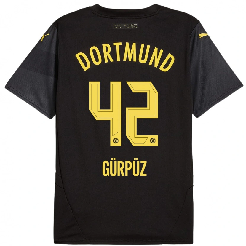 Danxen Niño Camiseta Goktan Gurpuz #42 Negro Amarillo 2ª Equipación 2024/25 La Camisa México