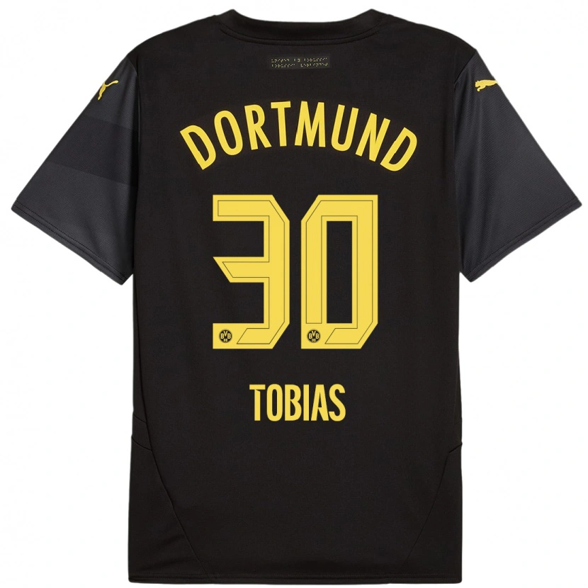 Danxen Niño Camiseta Vogt Tobias #30 Negro Amarillo 2ª Equipación 2024/25 La Camisa México