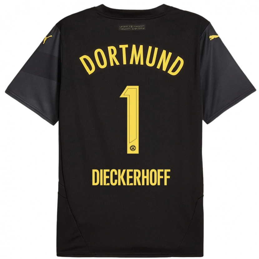 Danxen Niño Camiseta Max Dieckerhoff #1 Negro Amarillo 2ª Equipación 2024/25 La Camisa México