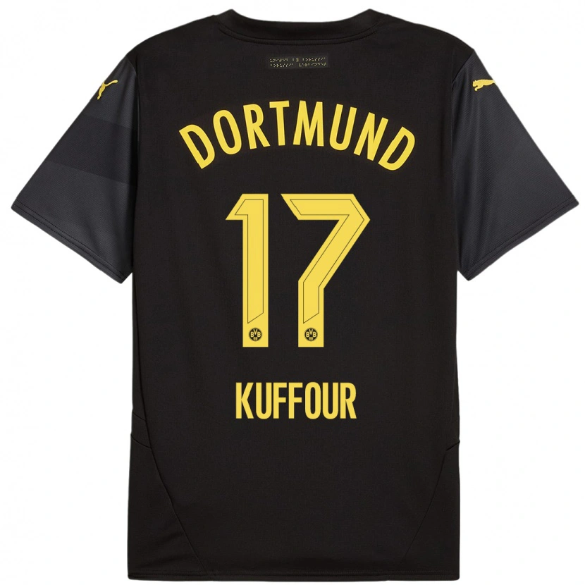 Danxen Niño Camiseta Lloyd-Addo Kuffour #17 Negro Amarillo 2ª Equipación 2024/25 La Camisa México