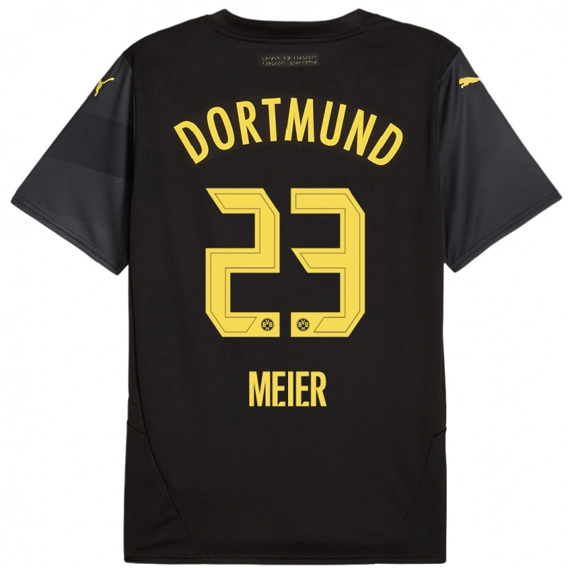 Danxen Niño Camiseta Maximilian Meier #23 Negro Amarillo 2ª Equipación 2024/25 La Camisa México
