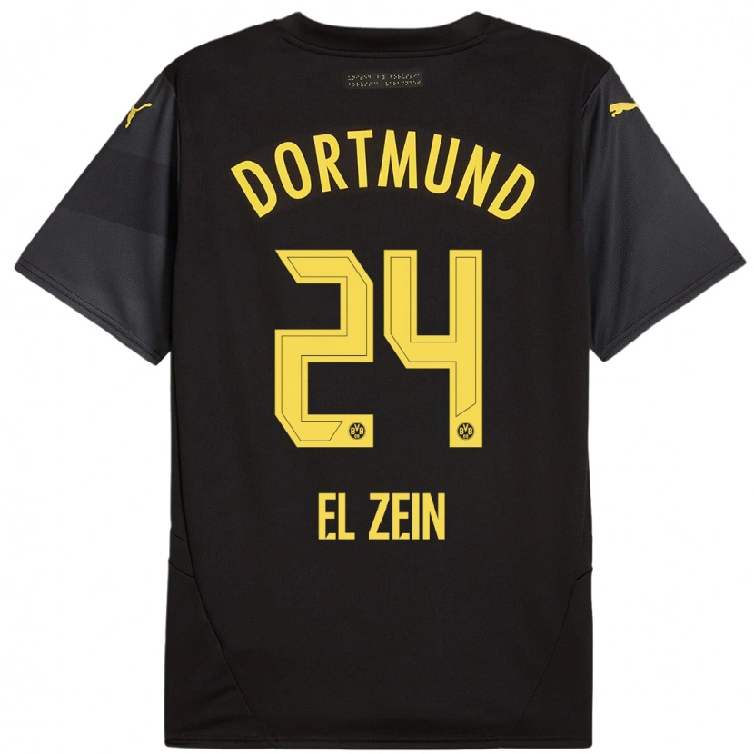 Danxen Niño Camiseta Abu-Bekir Omer El-Zein #24 Negro Amarillo 2ª Equipación 2024/25 La Camisa México