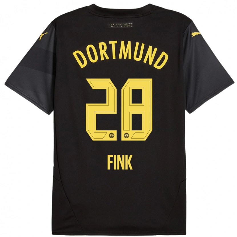 Danxen Niño Camiseta Bradley Fink #28 Negro Amarillo 2ª Equipación 2024/25 La Camisa México