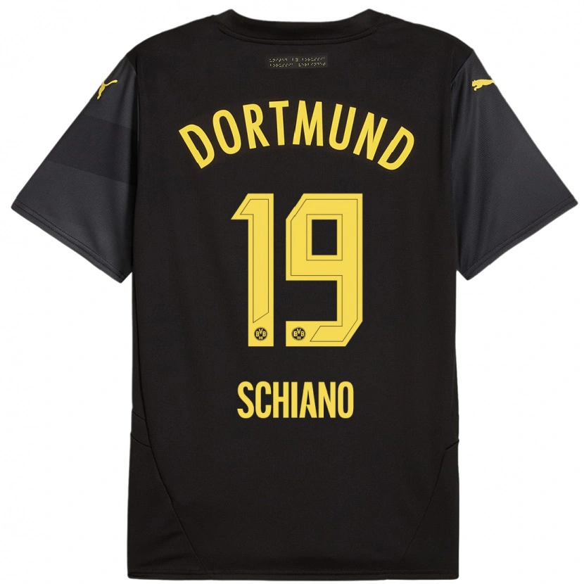 Danxen Niño Camiseta Emilio Schiano #19 Negro Amarillo 2ª Equipación 2024/25 La Camisa México