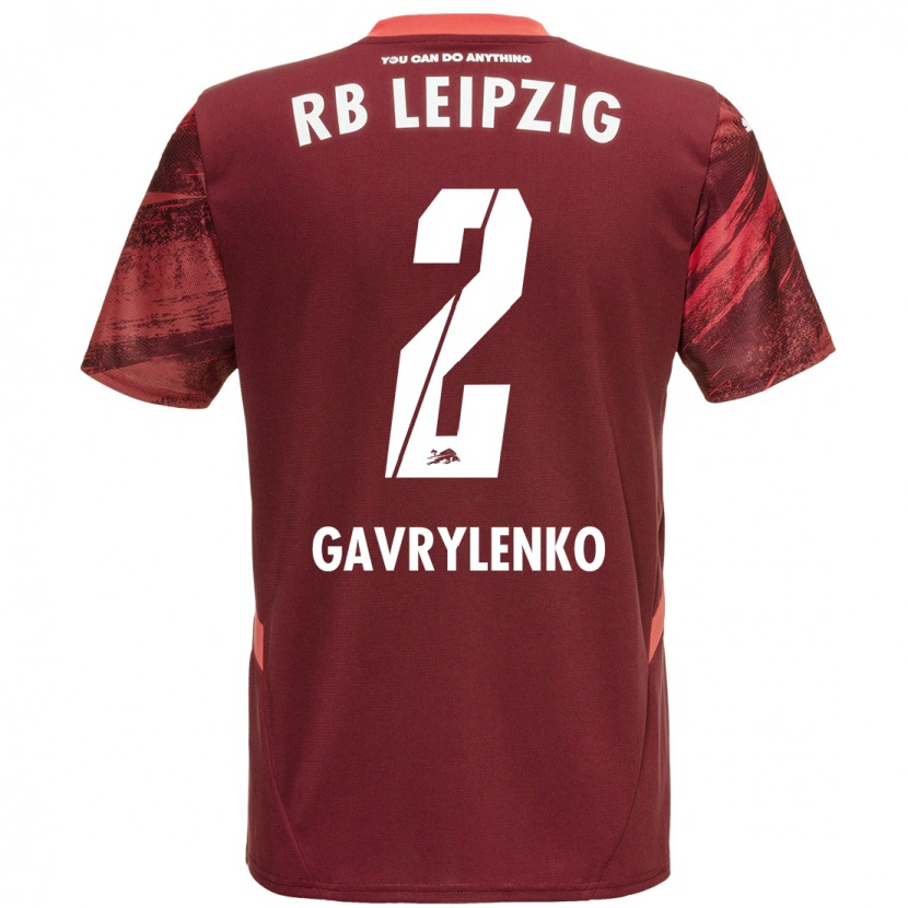 Danxen Niño Camiseta Oleksandr Gavrylenko #2 Borgoña 2ª Equipación 2024/25 La Camisa México