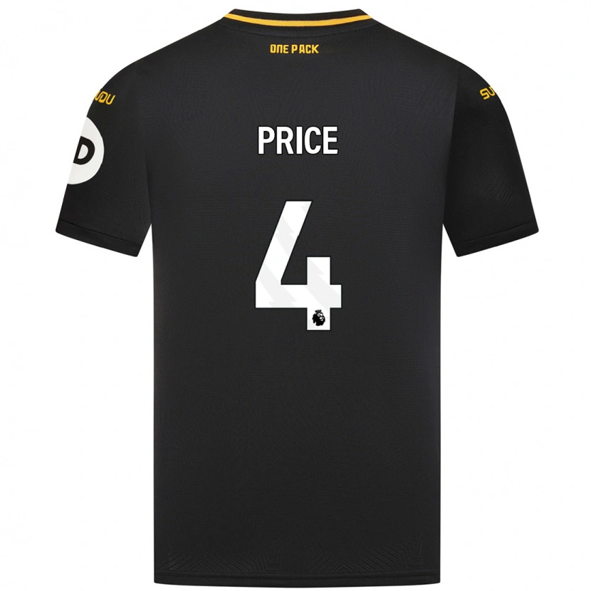 Danxen Niño Camiseta Anna Price #4 Negro 2ª Equipación 2024/25 La Camisa México