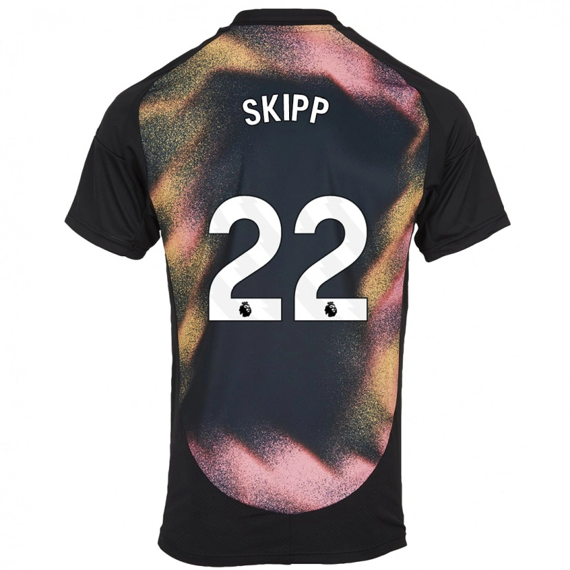 Danxen Niño Camiseta Oliver Skipp #22 Negro Blanco 2ª Equipación 2024/25 La Camisa México