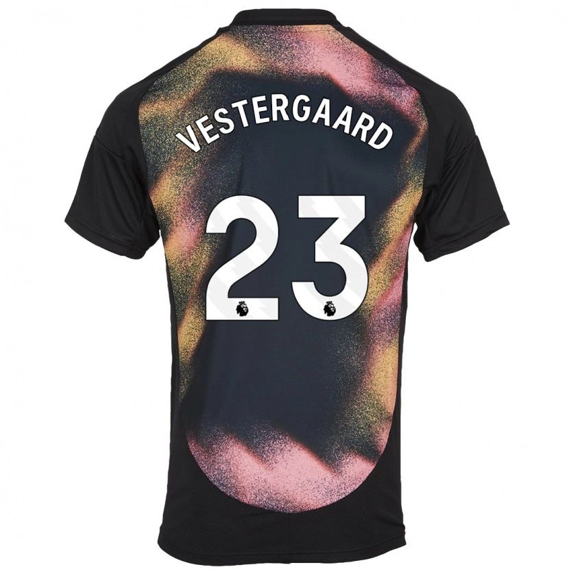 Danxen Niño Camiseta Jannik Vestergaard #23 Negro Blanco 2ª Equipación 2024/25 La Camisa México