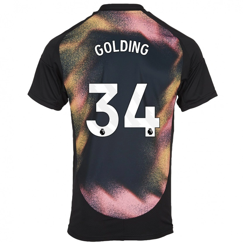 Danxen Niño Camiseta Michael Golding #34 Negro Blanco 2ª Equipación 2024/25 La Camisa México