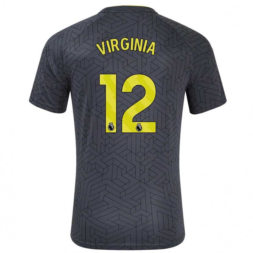 Danxen Niño Camiseta João Virgínia #12 Negro Amarillo 2ª Equipación 2024/25 La Camisa México